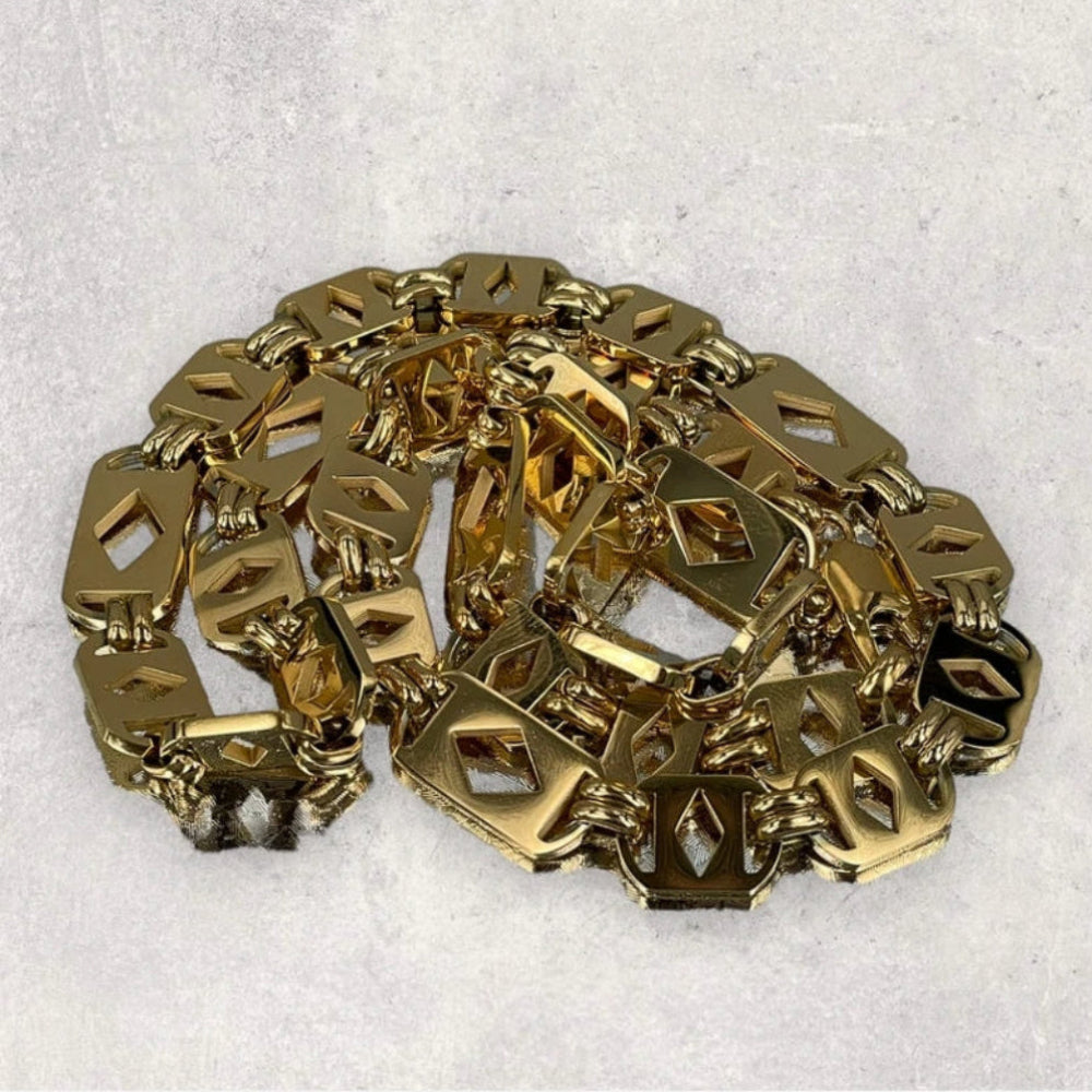 ICEVAULT | Royal Vault Chain – Vermeil Gold, Bold Geometric Links