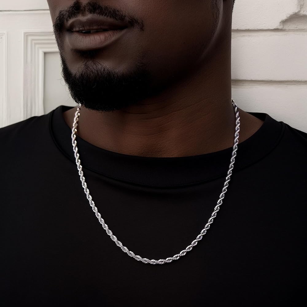 ICEVAULT | 5 MM Rope Chain Vermeil Silver Stainless Steel Material Hip Hop Jewelry for Men/Women