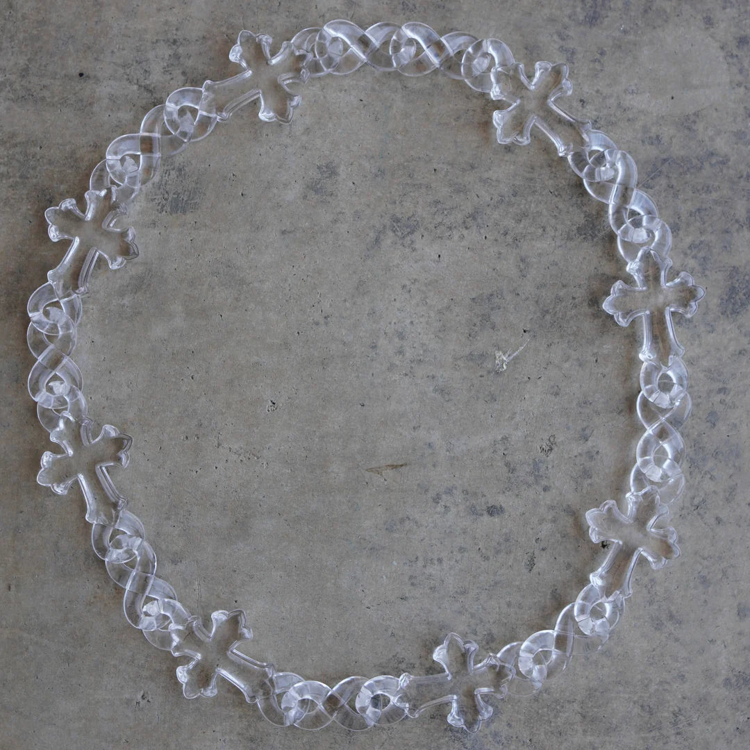 ICEVAULT | Transparent Acrylic infinity Cross Necklace for Men – Punk Clear Xray Cross