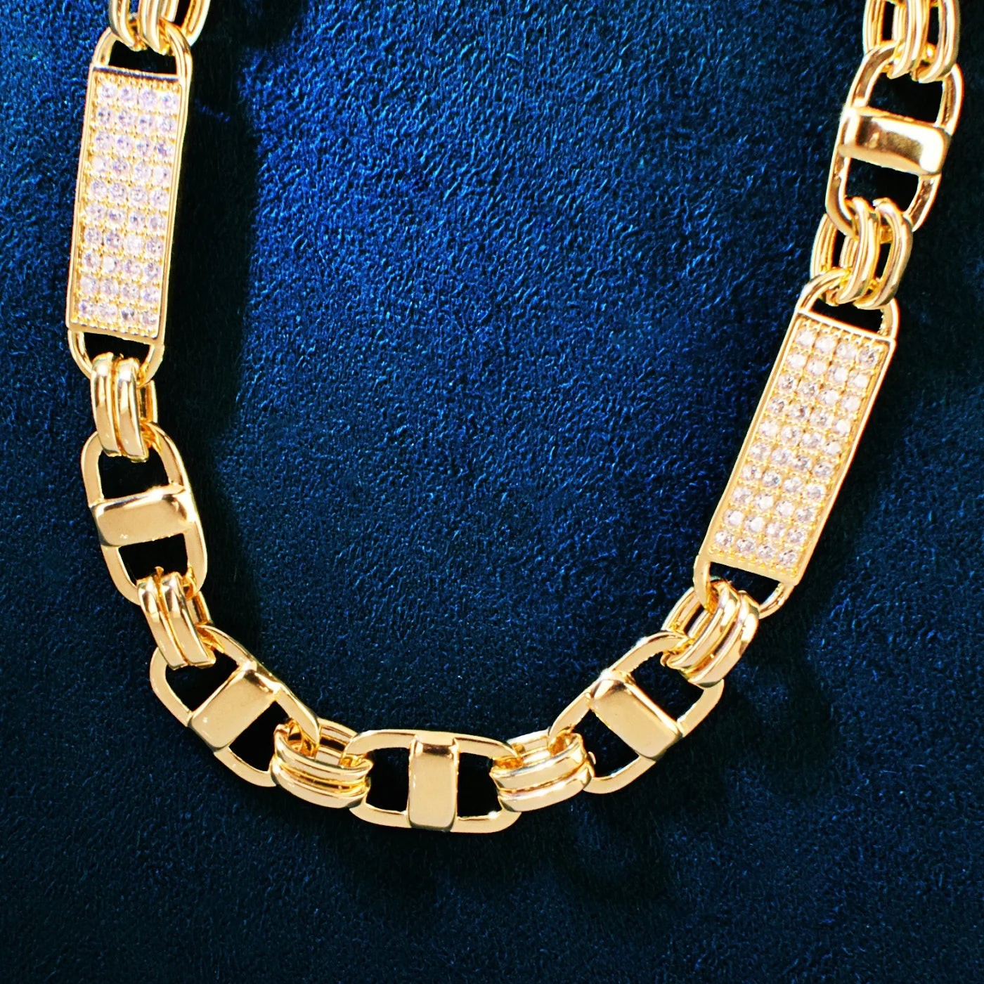 ICEVAULT | Imperial Byzantine Chain – Vermeil Gold & 5A+ CZ Stones Statement Piece