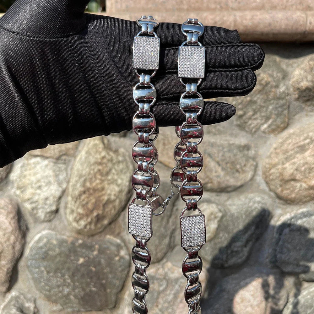 ICEVAULT | Magnum Kingsly Chain – Vermeil Silver & 5A+CZ Stones Statement Piece