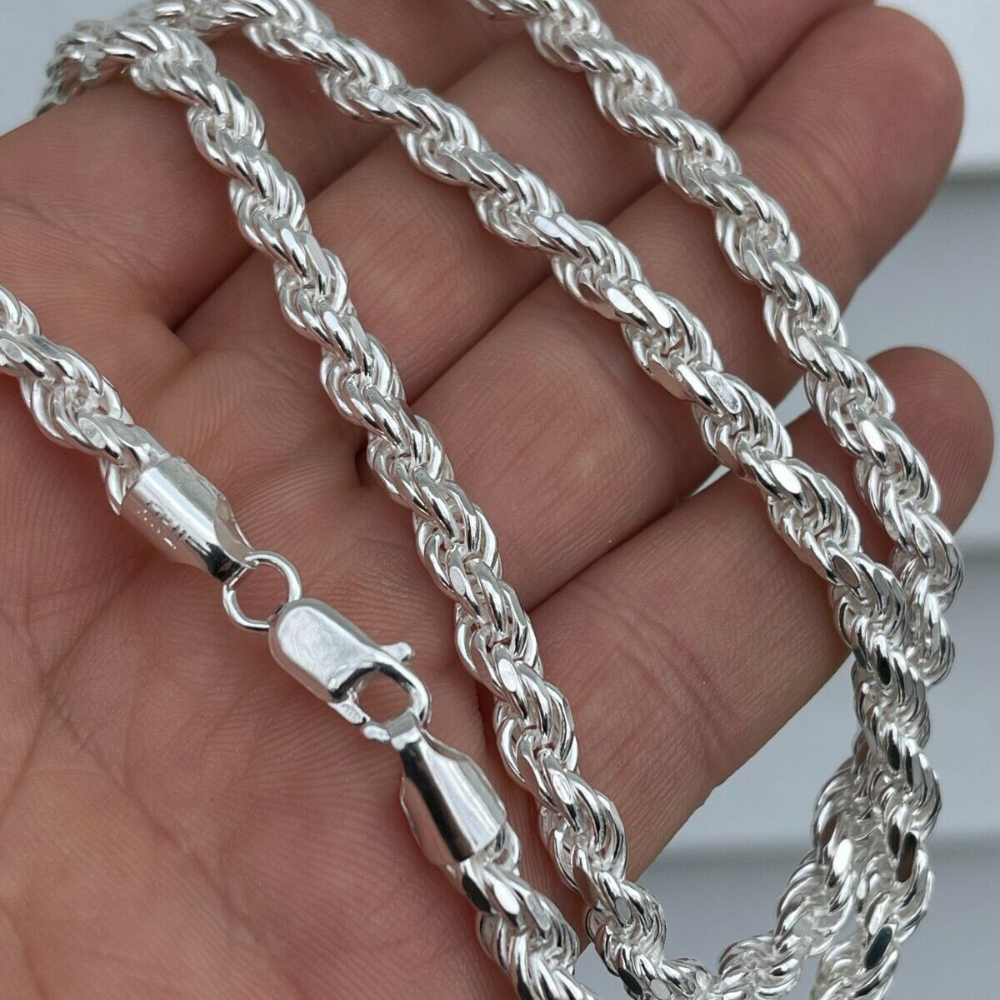 ICEVAULT | 5 MM Rope Chain Vermeil Silver Stainless Steel Material Hip Hop Jewelry for Men/Women