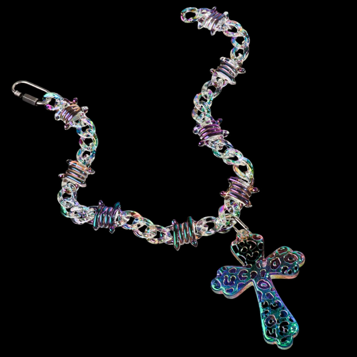 ICEVAULT | Acrylic Transparent Big Jesus Christ Cross Pendant Necklace for Men/Woman