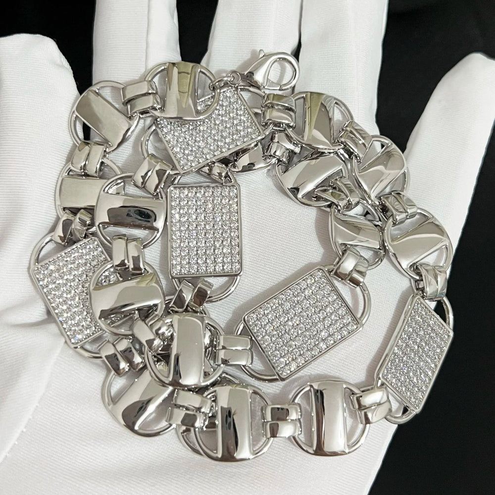 ICEVAULT | Magnum Kingsly Chain – Vermeil Silver & 5A+CZ Stones Statement Piece