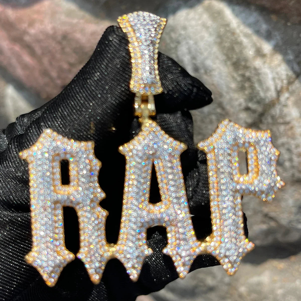 ICEVAULT | Jewelry Customized Name Necklace Women Iced Out Prong Setting Pendant Personalized Charms Trap Rapper Super Star