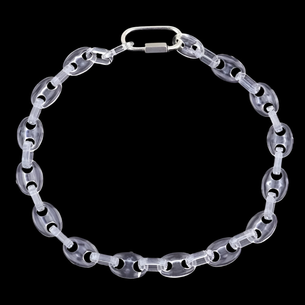 ICEVAULT | Transparent - Xray Acrylic Coffee Bean Chain Necklace for Men/Women Punk Mat-Transparant Color coffee bean Link