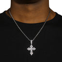 ICEVAULT | CLUSTERED CROSS PENDANT - SILVER PVD PLATED