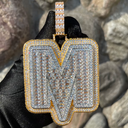 ICEVAULT | TWO TONE CUSTOM BAGUETTE - INITIAL PENDANT