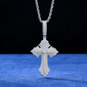 ICEVAULT | MOISSANITE ROYAL CROSS PENDANT - 925 SILVER VVS1