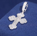 ICEVAULT | MOISSANITE OPULENT CROSS PENDANT - 925 SILVER VVS1