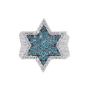 ICEVAULT | TWO TONE GREEN DIAMOND STAR RING - 925S SILVER