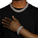 ICEVAULT | 20MM DIAMOND PRONG LINK CHAIN & BRACELET SET