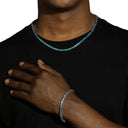 ICEVAULT | 4MM BLUE TENNIS CHAIN & BRACELET SET