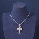 ICEVAULT | BAGUETTE CROSS PENDANT - SILVER PVD PLATED