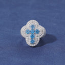 ICEVAULT | MOISSANITE DIAMOND BLUE RING - 925 SILVER VVS1