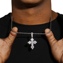ICEVAULT | CLUSTERED CROSS PENDANT - SILVER PVD PLATED