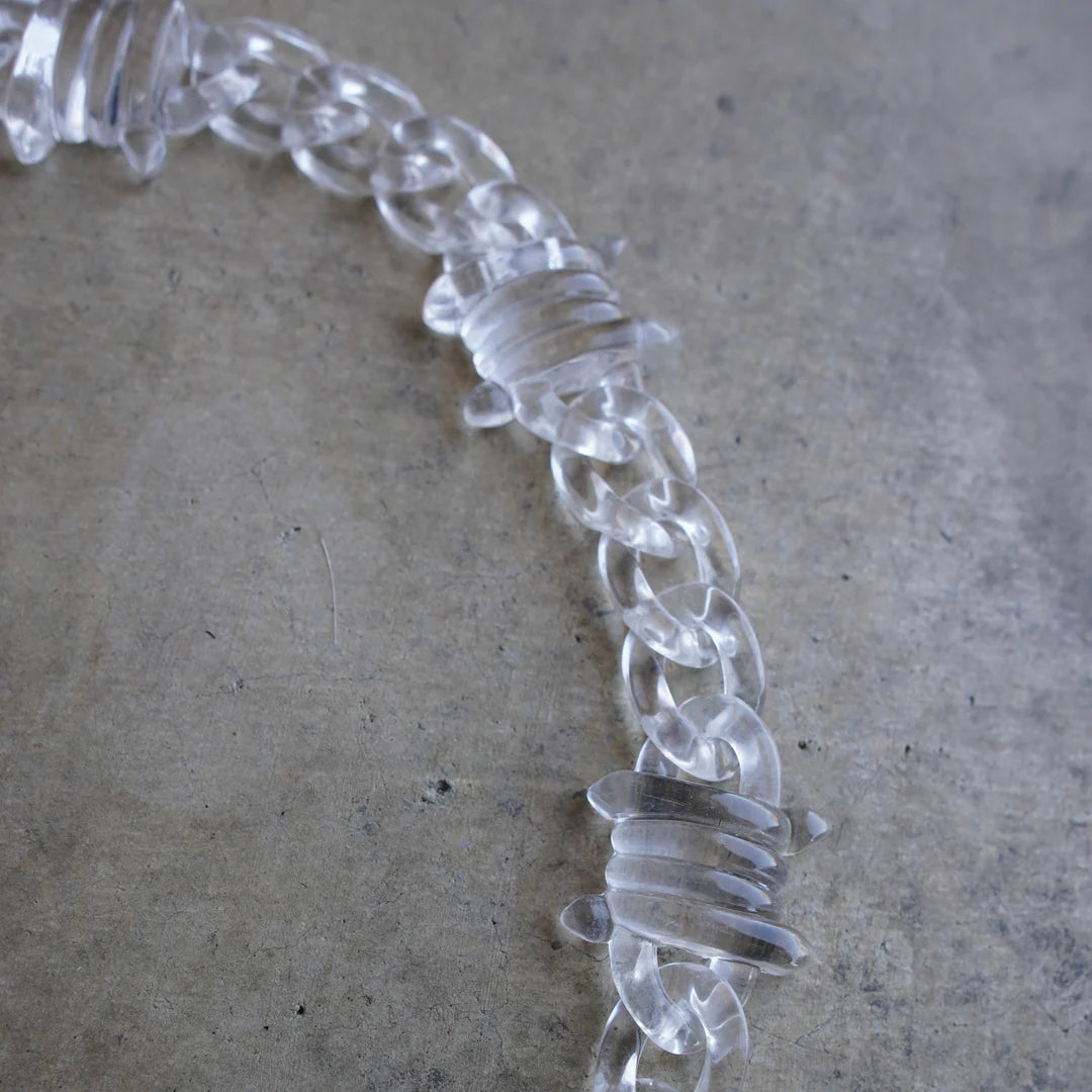 ICEVAULT | Clear Big Cross Pendant Necklace for Men Punk Barbed Thorn Cuban Chain Choker Streetwear Jewelry