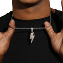 ICEVAULT | TWO TONE LIGHTNING PENDANT - SILVER PVD PLATED
