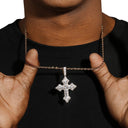 ICEVAULT | CLUSTERED CROSS PENDANT - GOLD PVD PLATED