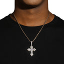 ICEVAULT | CLUSTERED CROSS PENDANT - GOLD PVD PLATED