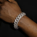 ICEVAULT | 20MM MOISSANITE PRONG LINK BRACELET - 925 SILVER VVS1