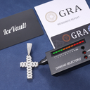 ICEVAULT | MOISSANITE CUBAN CROSS PENDANT - 925 SILVER VVS1