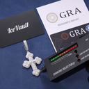 ICEVAULT | MOISSANITE OPULENT CROSS PENDANT - 925 SILVER VVS1