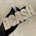 ICEVAULT | CUSTOM TWO TONE - ROUND DIAMOND CUT SOLID BASE PENDANT