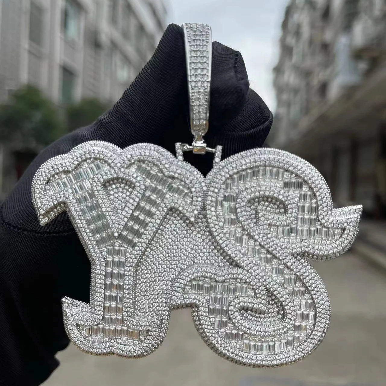 ICEVAULT | Men Necklace Custom Name Pendant Iced Out Personalized Baguette  Charms Hip Hop Jewelry