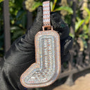 ICEVAULT | TWO TONE CUSTOM BAGUETTE - INITIAL PENDANT