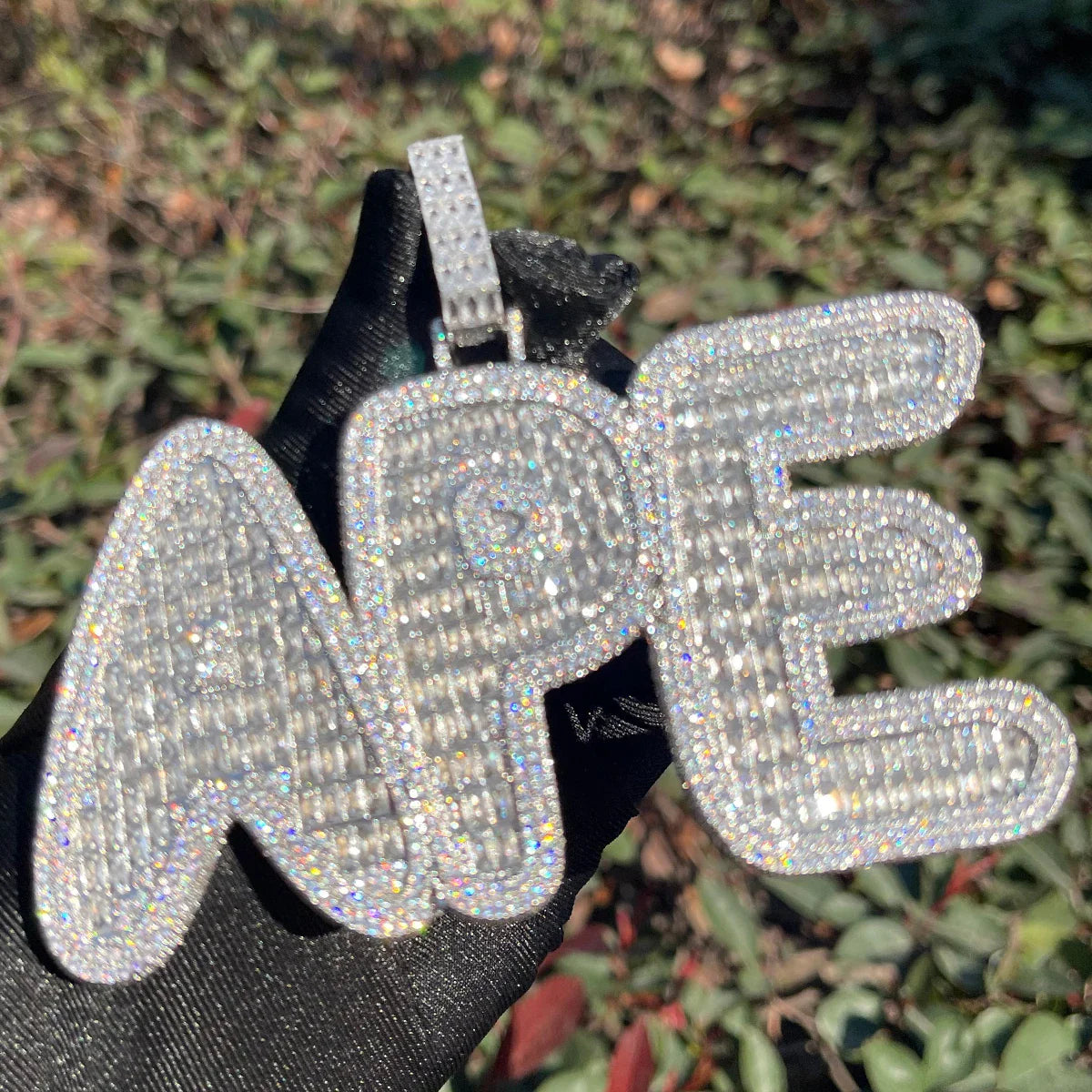 ICEVAULT | Men Necklace Custom Name Pendant Iced Out Baguette Personalized Hip Hop Jewelry