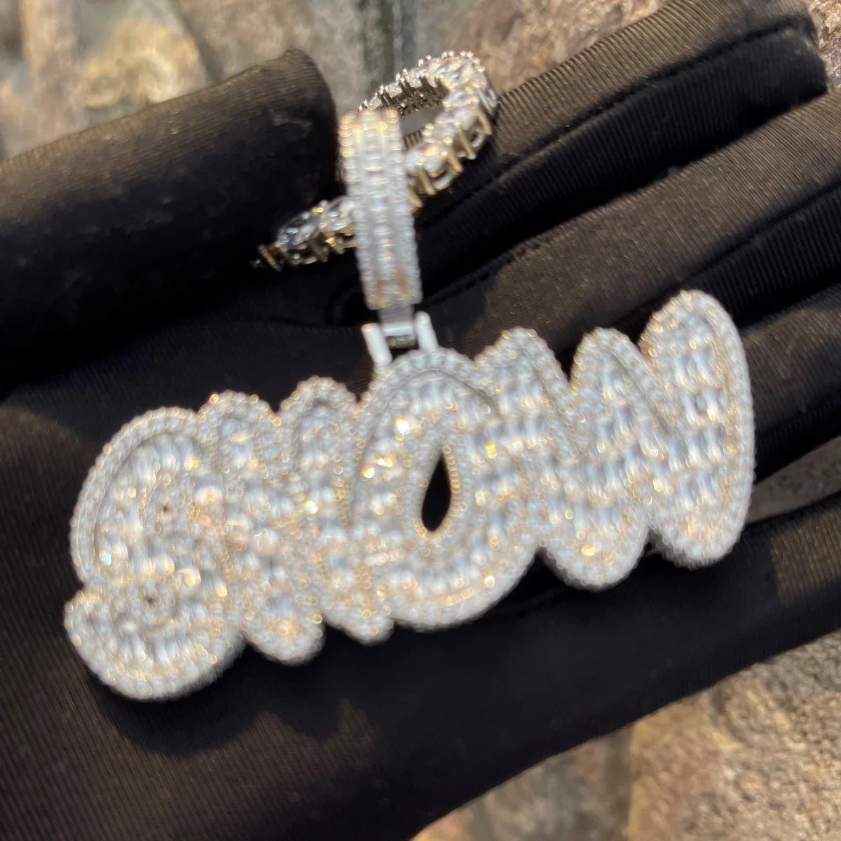 ICEVAULT | Baguette Customized Jewelry Name Plated Personalized Necklace for Men Iced Out Pendant Hip Hop Charms