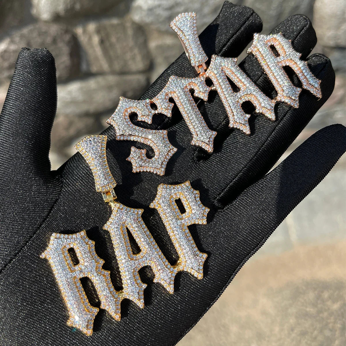 ICEVAULT | Jewelry Customized Name Necklace Women Iced Out Prong Setting Pendant Personalized Charms Trap Rapper Super Star