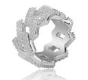 ICEVAULT | DIAMOND PRONG RING - SILVER PVD PLATED