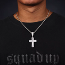ICEVAULT | MOISSANITE CUBAN CROSS PENDANT - 925 SILVER VVS1