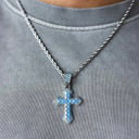 ICEVAULT | BLUE CROSS PENDANT - SILVER PVD PLATED