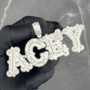 ICEVAULT | CUSTOM NAME - SOLID BASE BAGUETTE PENDANT